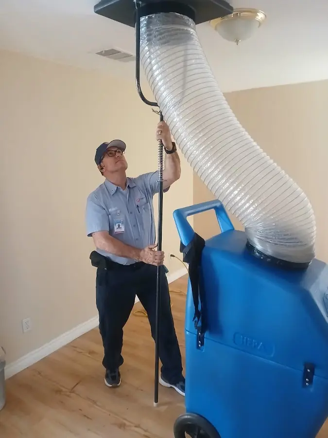 Mini Split Installation technician using HEPA equipment in Southeast Arcadia